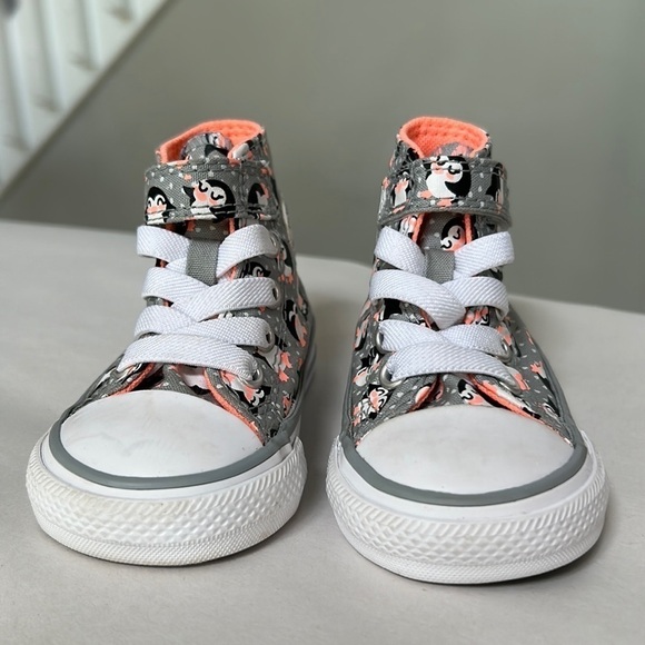 Converse CTAS 1V Penguin Tundra Print High Top Shoe infant size 3 - Picture 4 of 10